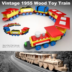 Vintage 1955 Wood Toy Train Wood Toy Plans & Patterns (PDF Download)