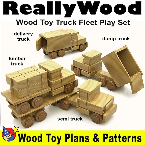 ReallyWood Fleet of 4 Trucks Full-Size Plan Set (PDF Download)