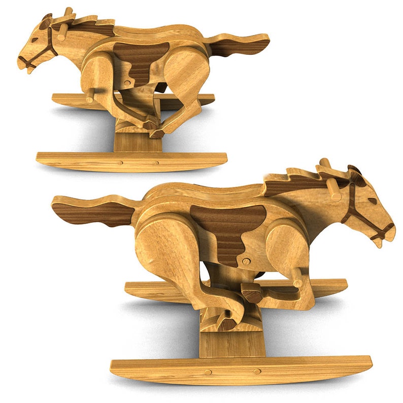 Weekend Projects Mustang Rocking Horse (PDF Download + SVG File) Wood Toy Plans