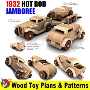 1932 Hot Rod Jamboree + Hauler Wood Toy Plans & Patterns (PDF Download)