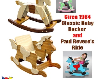 1790 Rocking Horse and Baby Rocker Wood Toy Plans & Patterns (PDF Download)