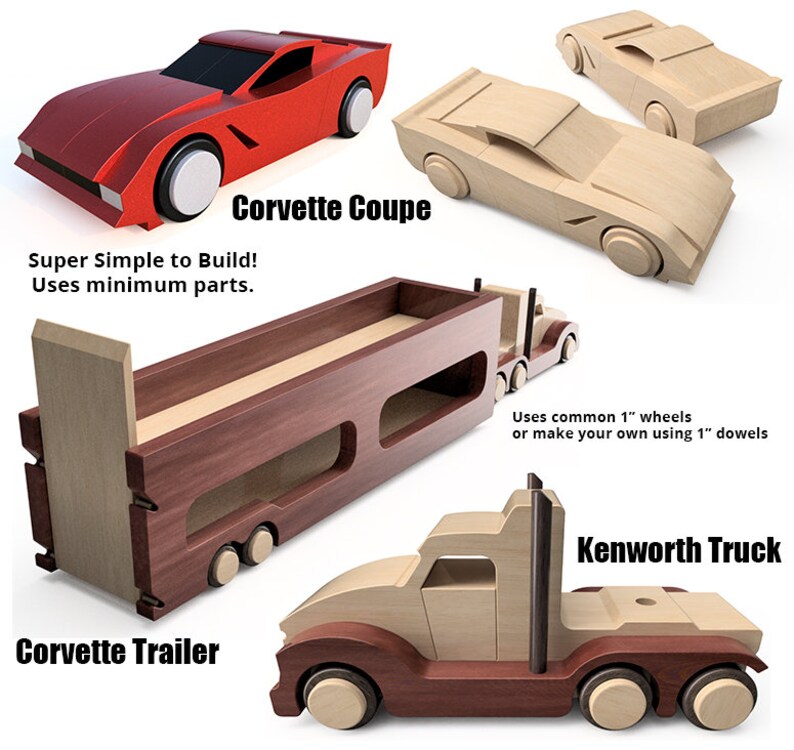 Wood Toy Plan Easy Basics Corvette Car Carrier Image 0 1