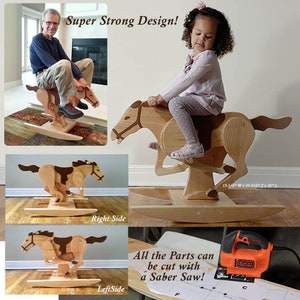 Weekend Projects Mustang Rocking Horse (PDF Download + SVG File) Wood Toy Plans