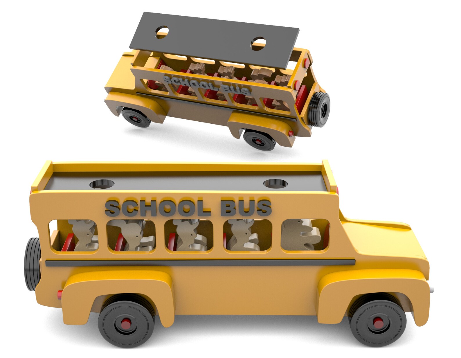 Super Simple My Friendly School Bus Wood Toy Plans & Patterns (PDF ...