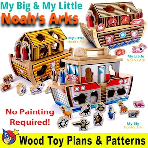 My Big & My Little Noah&#39;s Arks Wood Toy Plans and Patterns (2 PDF Downloads)