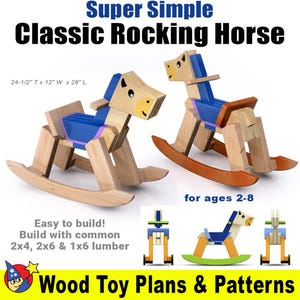 Super Simple Classic Rocking Horse Wood Toy Plans & Patterns (PDF Download)