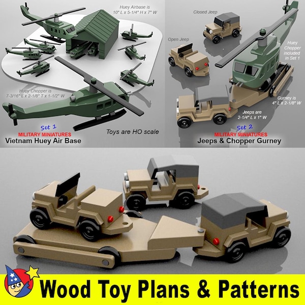 Set 2 - Military Miniatures Vietnam Jeep & Chopper Guerney (PDF Download)