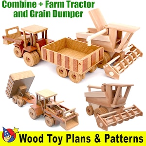 Moissonneuse-batteuse Super ReallyWood + gros tracteur agricole et dumper de grain (2 fichiers PDF à télécharger)