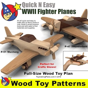 Wood Toy Plan Quick N Easy WWII Fighter Planes (2 PDF Downloads)