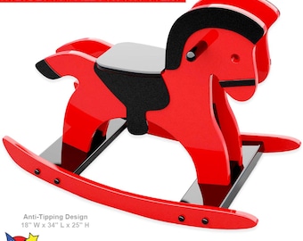 Pony Rocker Scandinavia Wood Toy Plans & Patterns (PDF Download + SVG File for CNC)
