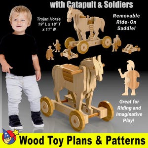 Trojan Ride-On Horse Wood Toy Plans & Patterns (PDF Download)
