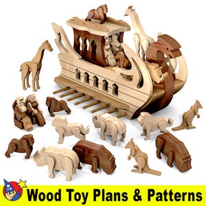 Ancient Persia Zoo Galley Ship with King & Animals Wood Toy Plans and Patterns (PDF Download)