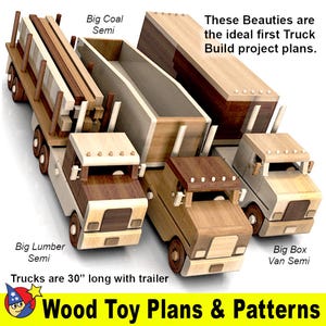 The Big Easy Triple Truck Fleet Holzspielzeug Pläne & Muster (4 PDF-Downloads)