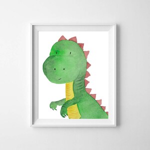 Dinosaur nursery prints, colorful wall art, Dinosaur print, Toddler room decor, baby nursery decor, dinosaur decor, watercolor prints DINO image 3