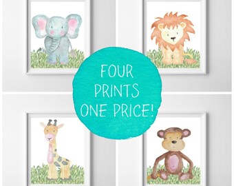 Printable Nursery Art - Safari Nursery Decor - Gender Neutral Nursery - Jungle Nursery - Safari Nursery Set - Nursery Wall Art, Baby Gift