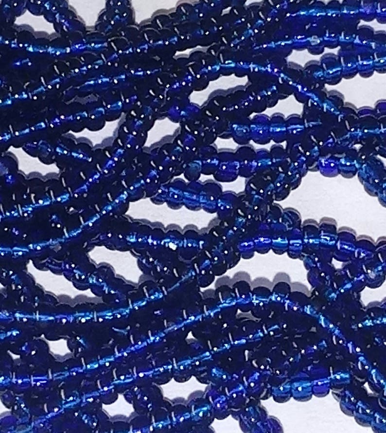 1mm Seed Beads Rich Navy Blue Czechoslovakian Dead Stock Vintage Jewelry Making Craft Glass Beads 1 strand per package