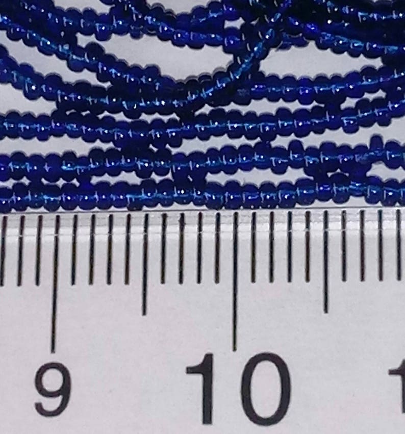 1mm Seed Beads Rich Navy Blue Czechoslovakian Dead Stock Vintage Jewelry Making Craft Glass Beads 1 strand per package