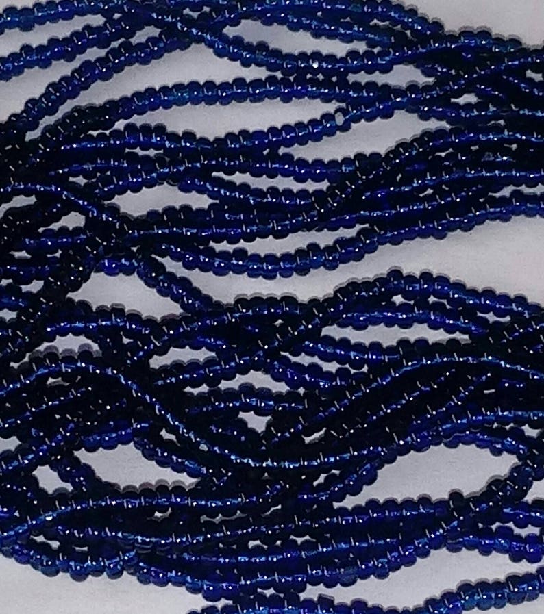 1mm Seed Beads Rich Navy Blue Czechoslovakian Dead Stock Vintage Jewelry Making Craft Glass Beads 1 strand per package