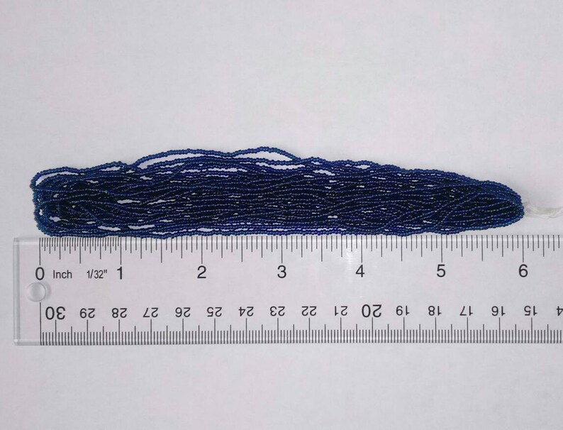 1mm Seed Beads Rich Navy Blue Czechoslovakian Dead Stock Vintage Jewelry Making Craft Glass Beads 1 strand per package