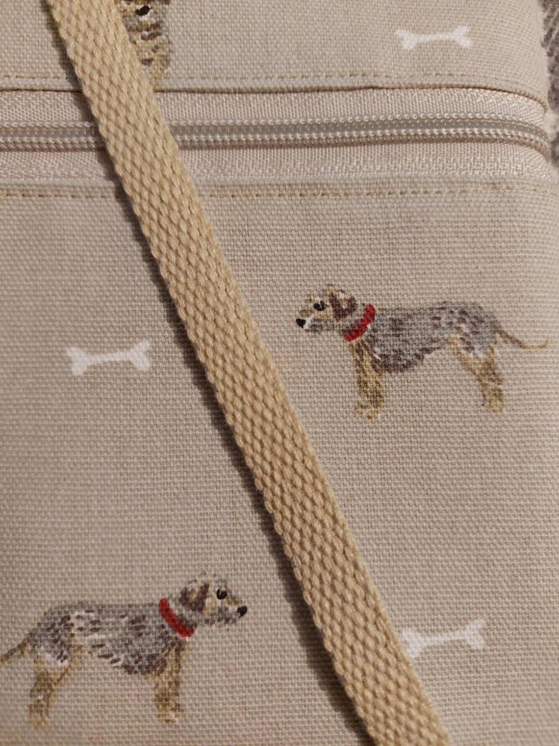 Dog walking bag. Sophie Allport Terrier fabric. Terrier. Dog Etsy