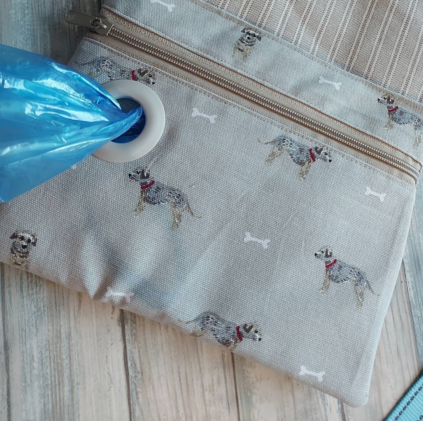 Dog walking bag. Sophie Allport Terrier fabric. Terrier. Dog Etsy