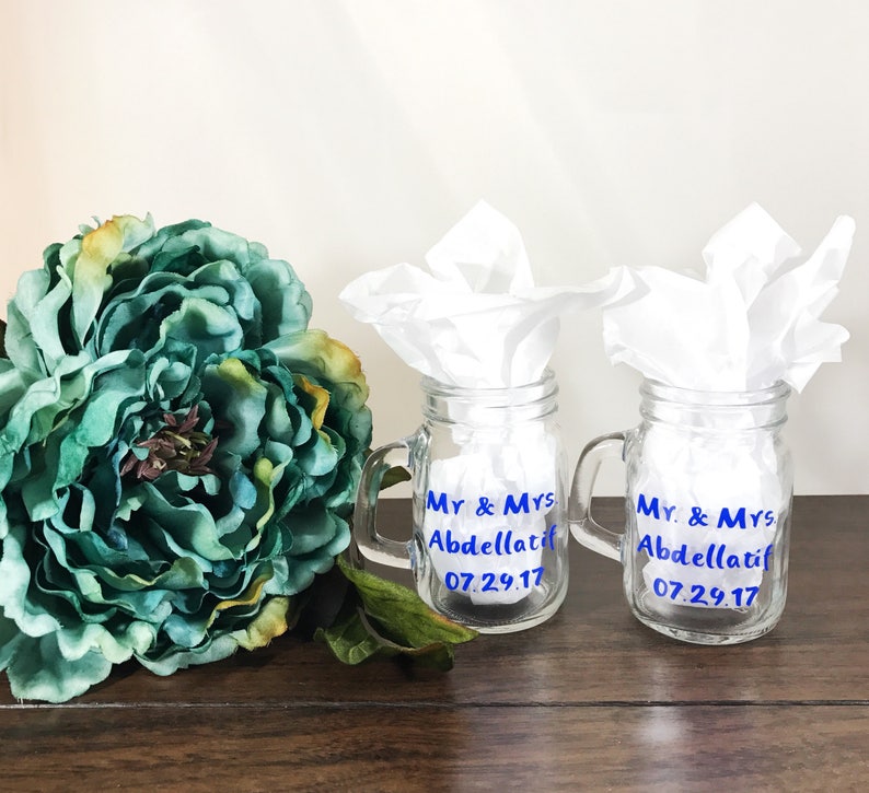 Mason jar shot glasses Party Favors Wedding Mr and Mrs Etsy
