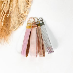 Mattelic Pastel Pink Silver Bronze Luxury Key Fob Wrist Keychain Wrist Lanyard Cute Small Teenager Girl Girlie Gifts image 1