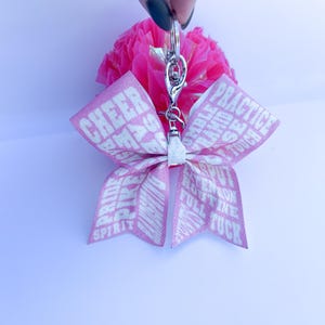 Pom Pom Keychains - Cheer Team Gifts - Bow Keychains - Pom Pom Cheer Bookbag Keychains - Pom Pom Bow Keychains - Cheerleading Gifts