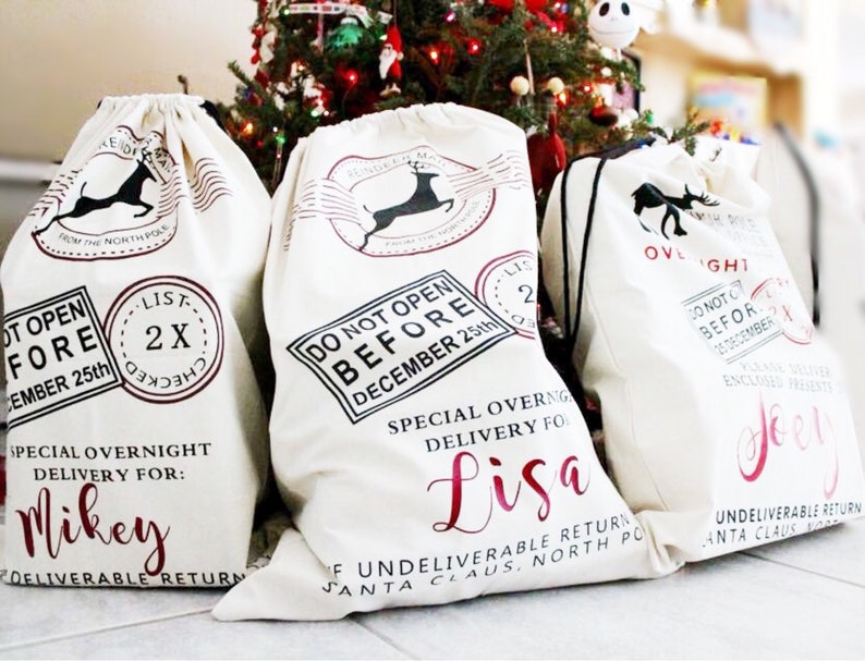 childrens santa sacks