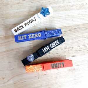 Spirit Clothes Pins - Cheer Clothespins - Cheerleading Clothes Pins - Cheer Spirit Pin - Cheer Competition Clothespins - Competition Pins