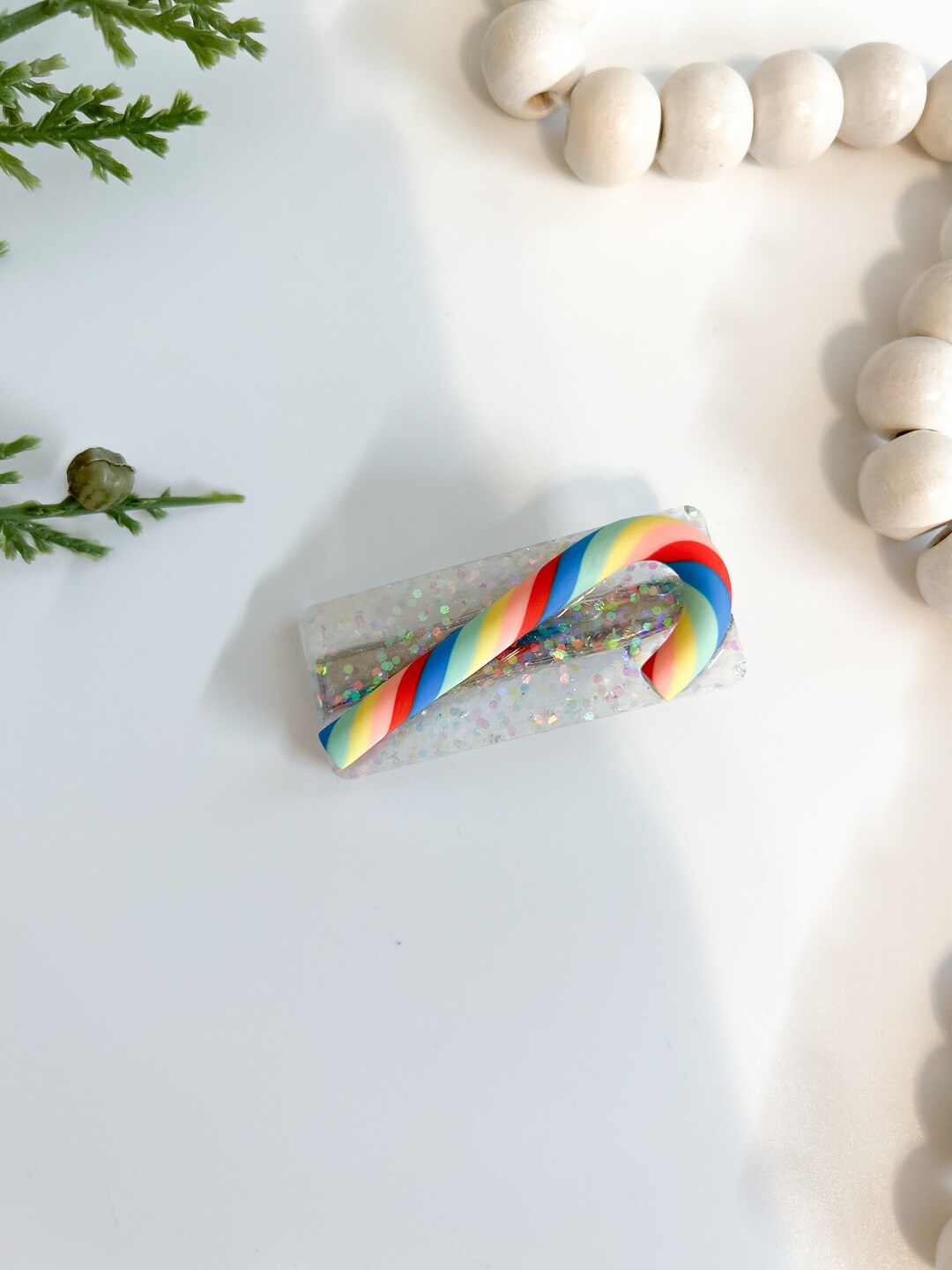 Candy Cane Hair Clips Barrettes and Clips Hair Accessory Etsy