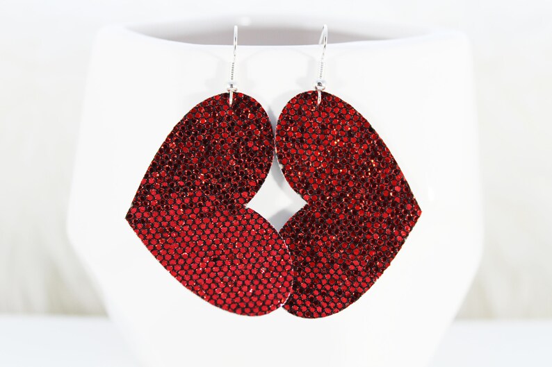Leather Earrings Heart Faux Leather Earrings Leather Earrings Tear Drop Faux Leather Teardrop Earrings