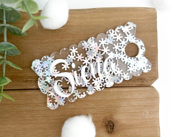 Schneeflocke Stanley Topper | Stanley Topper | Becher Topper | Personalisierte Stanley Topper | Stanley Namensschild | 40 Unzen Stanley Topper