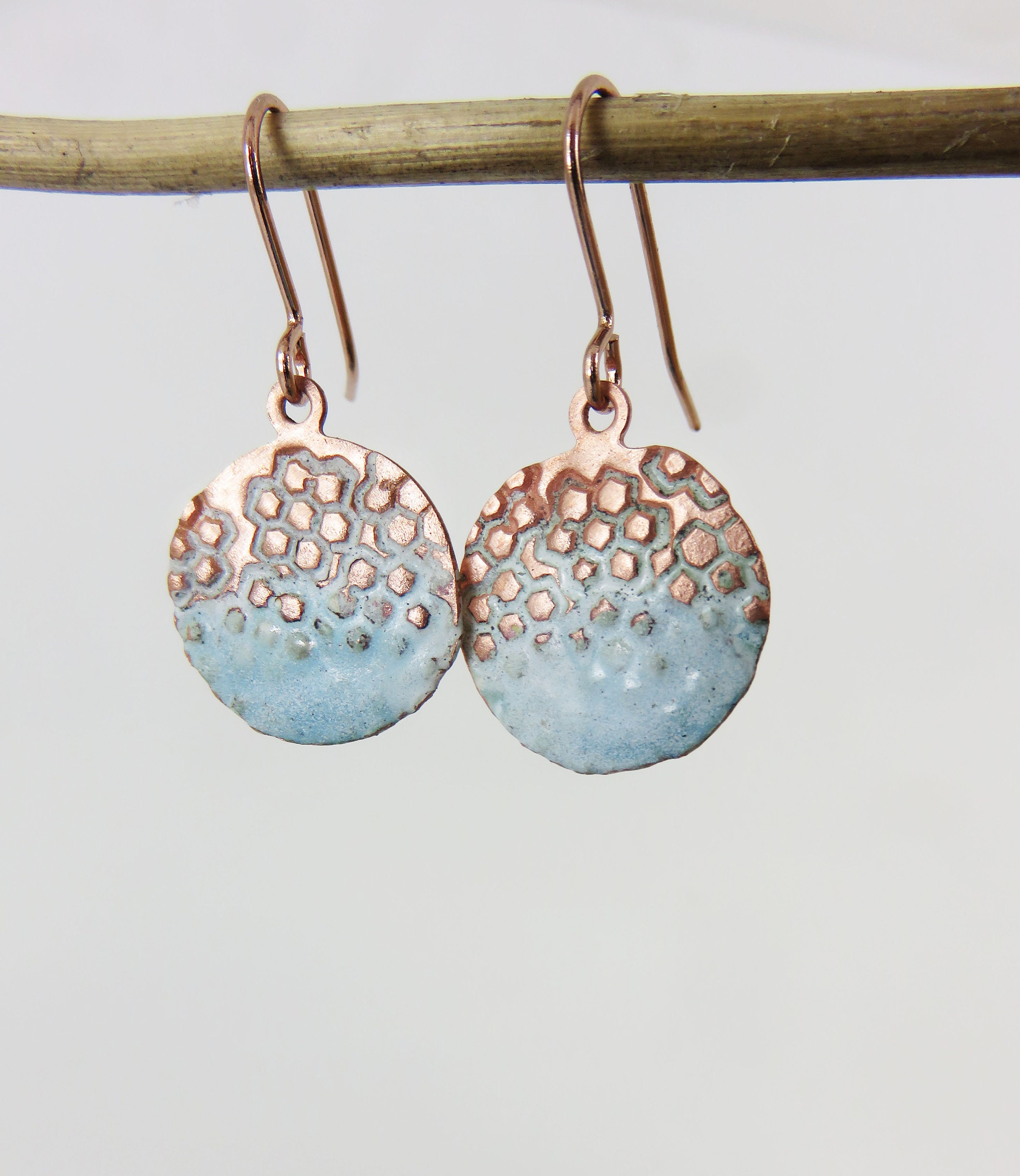 jewelry making copper earrings,enameled copper Rhombus Enameled copper boho earrings enameled jewelry jewelry component copper jewelry