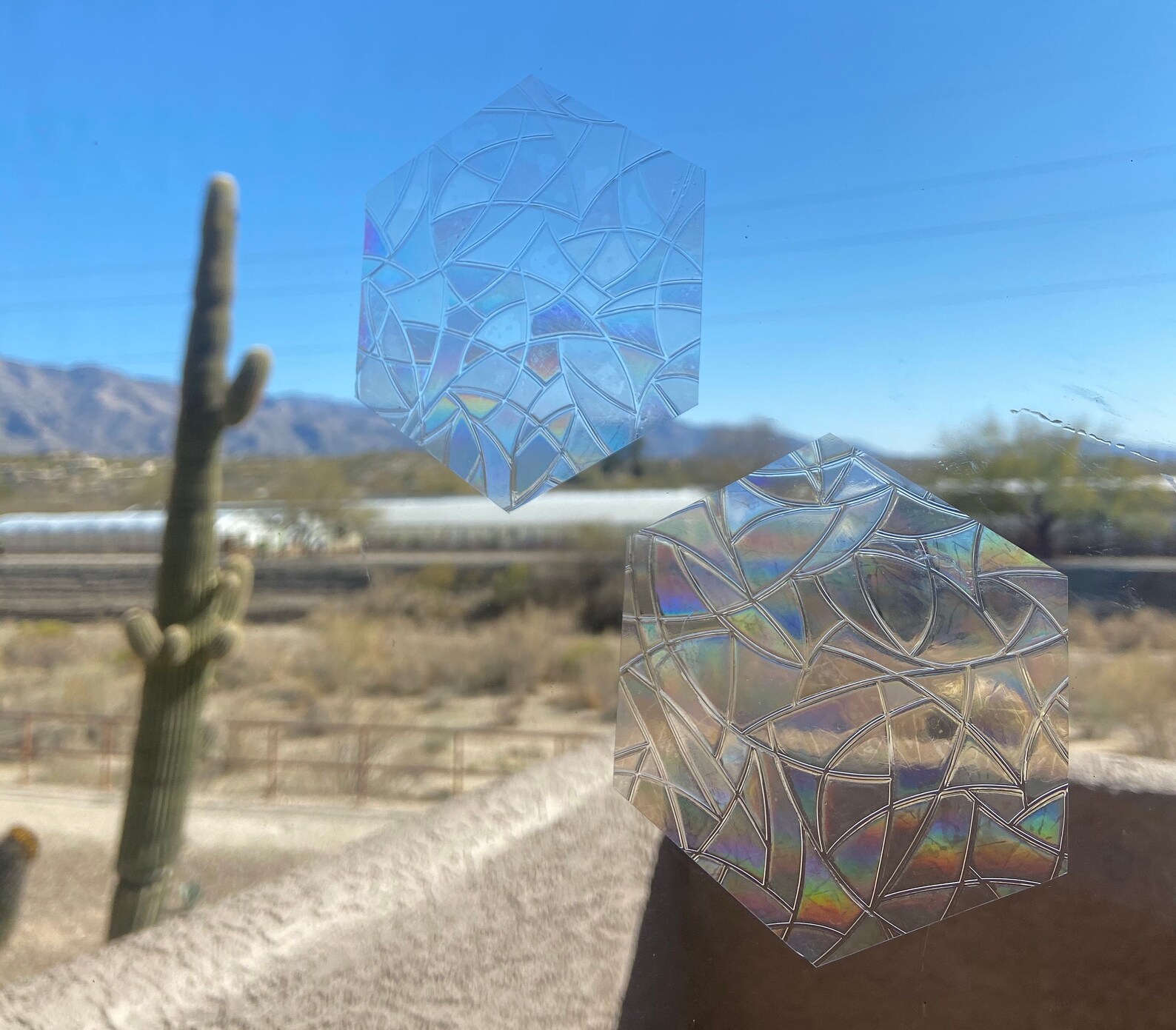 Hexagon 4 Rainbow Prism Maker Sun Catcher Etsy