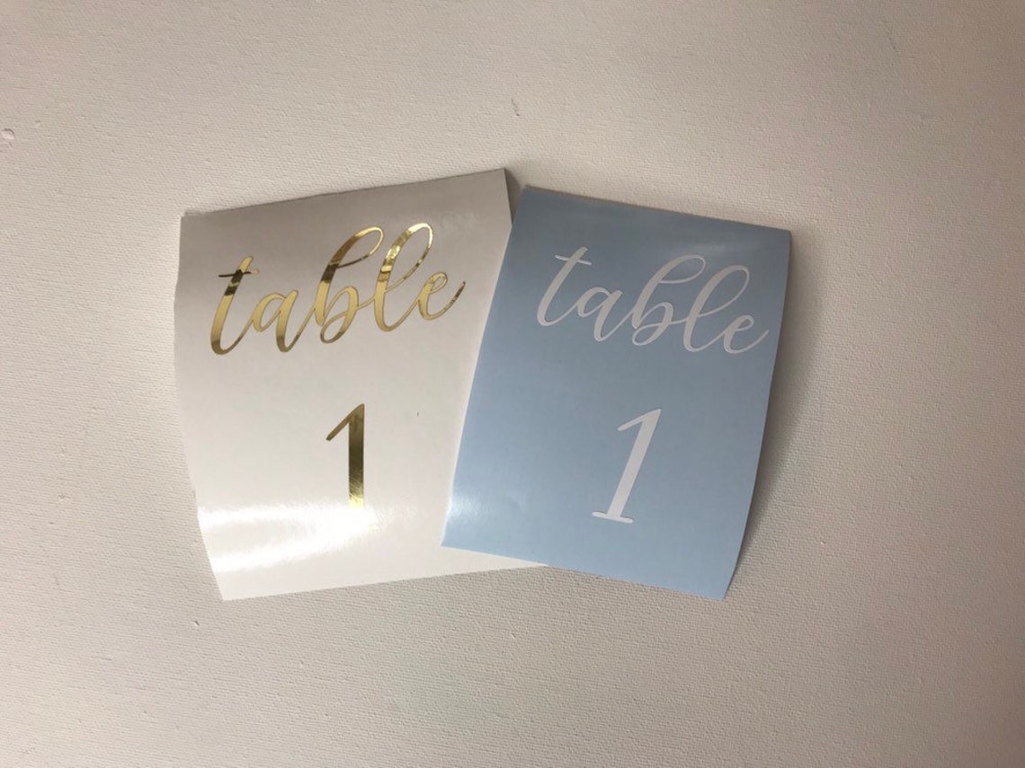 Wedding Table Number Vinyl Decal Stickers Etsy UK