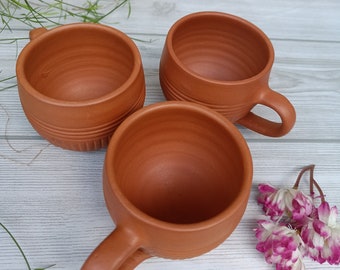 HandMade Unglazed Clay cup Set of 4 and 6/ Kulhad Tea & Coffee Cups, 100ml/ Antique Terracotta Drinking Kullar/ House Warming, Birthday Gift