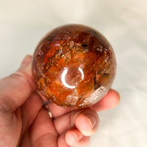 Gem-grade Garden and Fire Quartz sphere | crystal carving, crystal collection, crystal mystery box, healing crystal