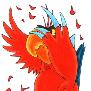 Molting - Facepalm - Ink and Watercolor Markers - Fan Art - Original Art