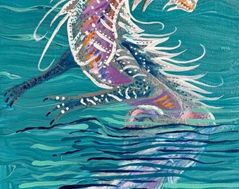 Dragon of the Sea - Acrylic Painting - Print or Sticker