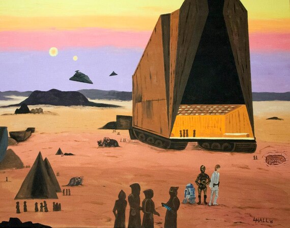 Tatooine Landscape Star Wars Fan Art Acrylic Painting Etsy