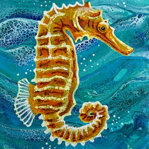 Seahorse - acrylic paint - original art
