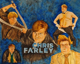 Chris Farley Montage - Portret - Plakat