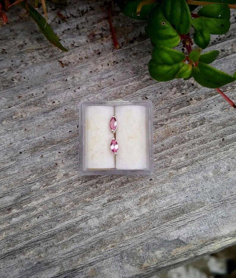 Tourmaline Sweet Pink Studs Natural Faceted Marquise Cut 5 x 2.5 mm .20 Carat Earrings