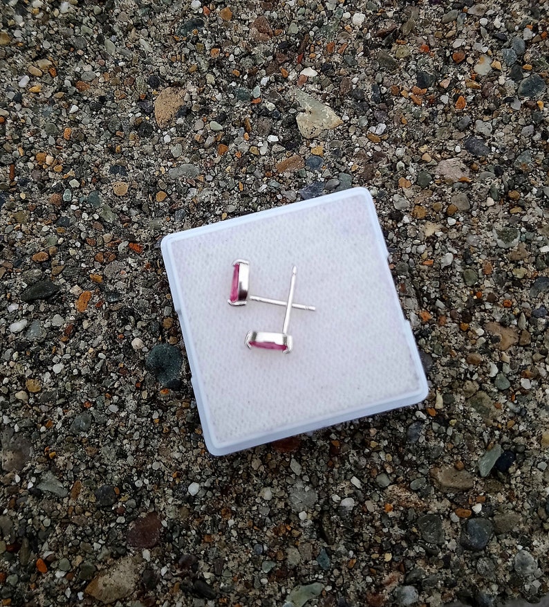 Tourmaline Sweet Pink Studs Natural Faceted Marquise Cut 5 x 2.5 mm .20 Carat Earrings