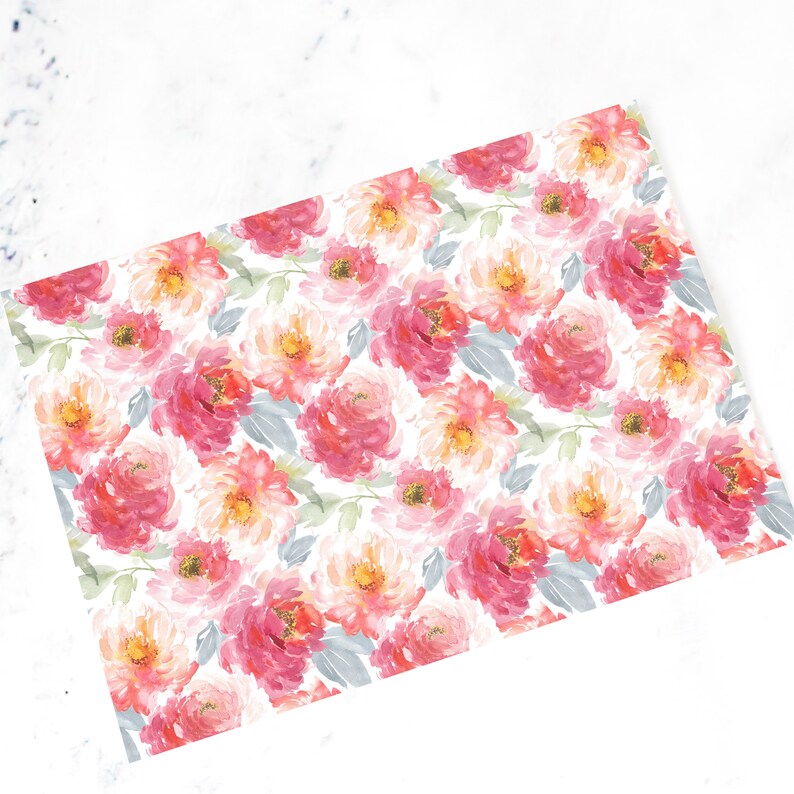 Wafer PaperEdible PrintCake wrap A4 Blue Floral Icing Sheet