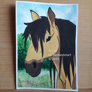 ORIGINAL - Spirit the Stallion - Kiger mustang Illustration painting