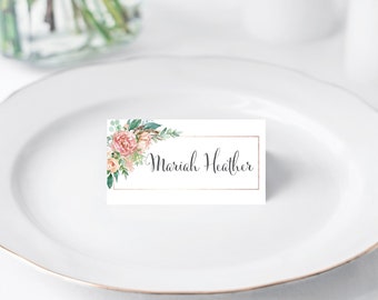 Flower Place Card (up to 70 names per order), Seating Card, Guest Namecard, Personalized Wedding Card, Escort Card print yourself #021