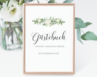 Wedding Sign, Decoration, Guestbook Sign, Reception Table Sign, Please Sign Our Guestbook, Wedding Guestbook Sign #012