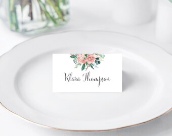 Flower Place Card (up to 70 names per order), Seating Card, Guest List, Personalized Celebration Card, Escort Card print yourself #021